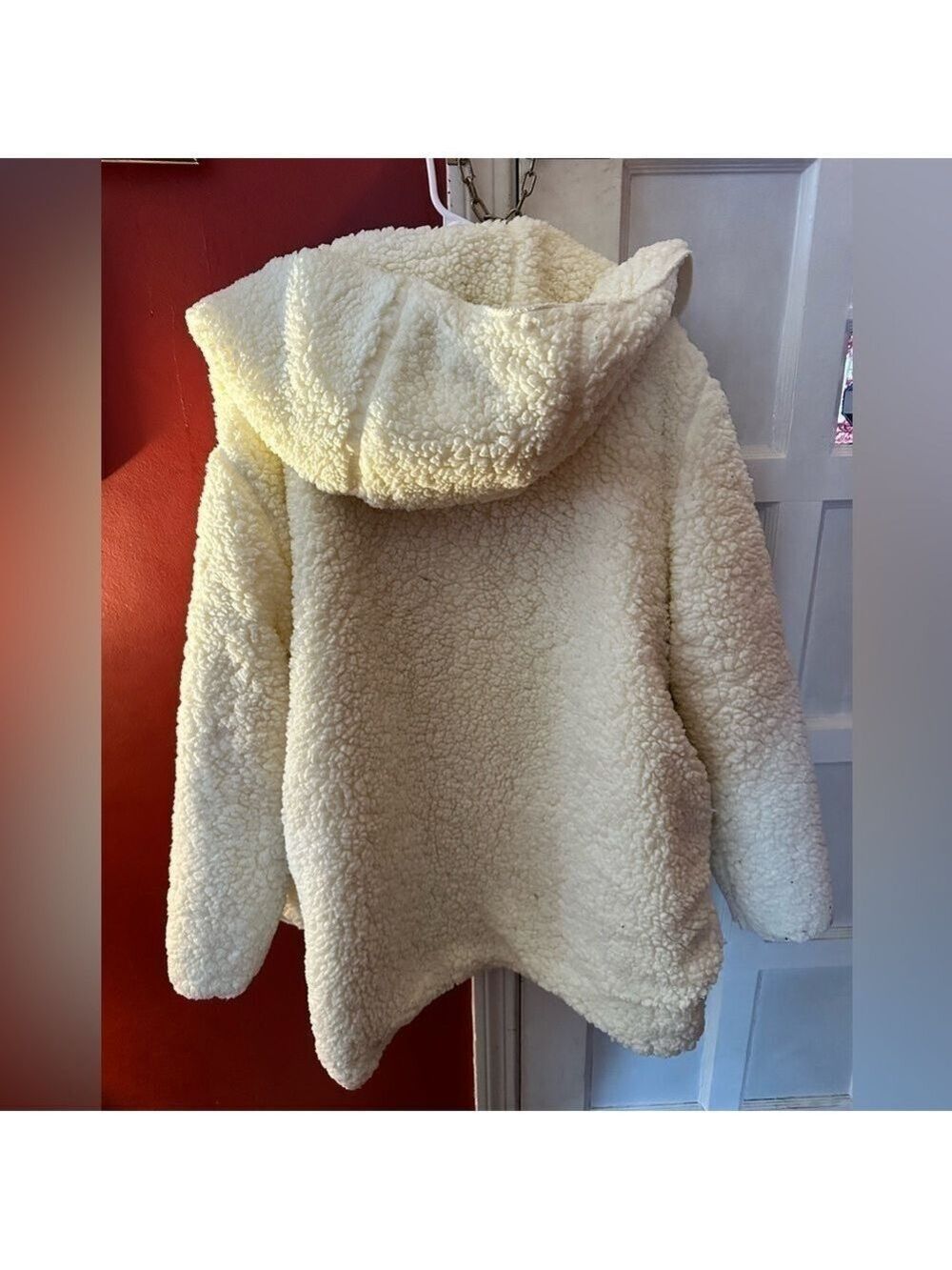 Urban Outfitters Oversized M/L Hooded Open Fluffy Sweater Jacket - Picture 5 of 9